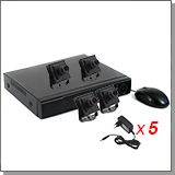 Проводной комплект видеонаблюдения для склада - 4 FullHD камеры