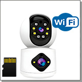«HDcom K992-ASW1-Dual» - поворотная IP беспроводная Wi-Fi камера для дома с двумя объективами